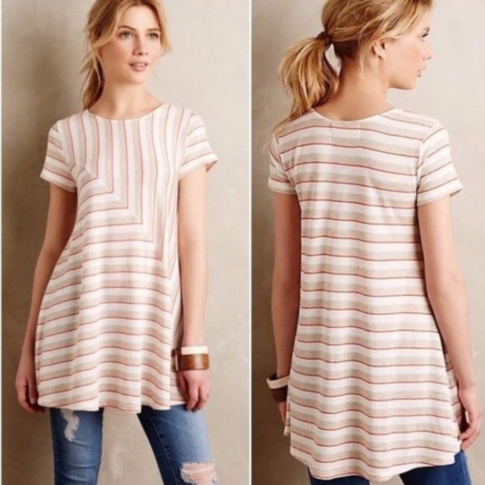 Anthropologie Puella Stripe Tunic Tee M